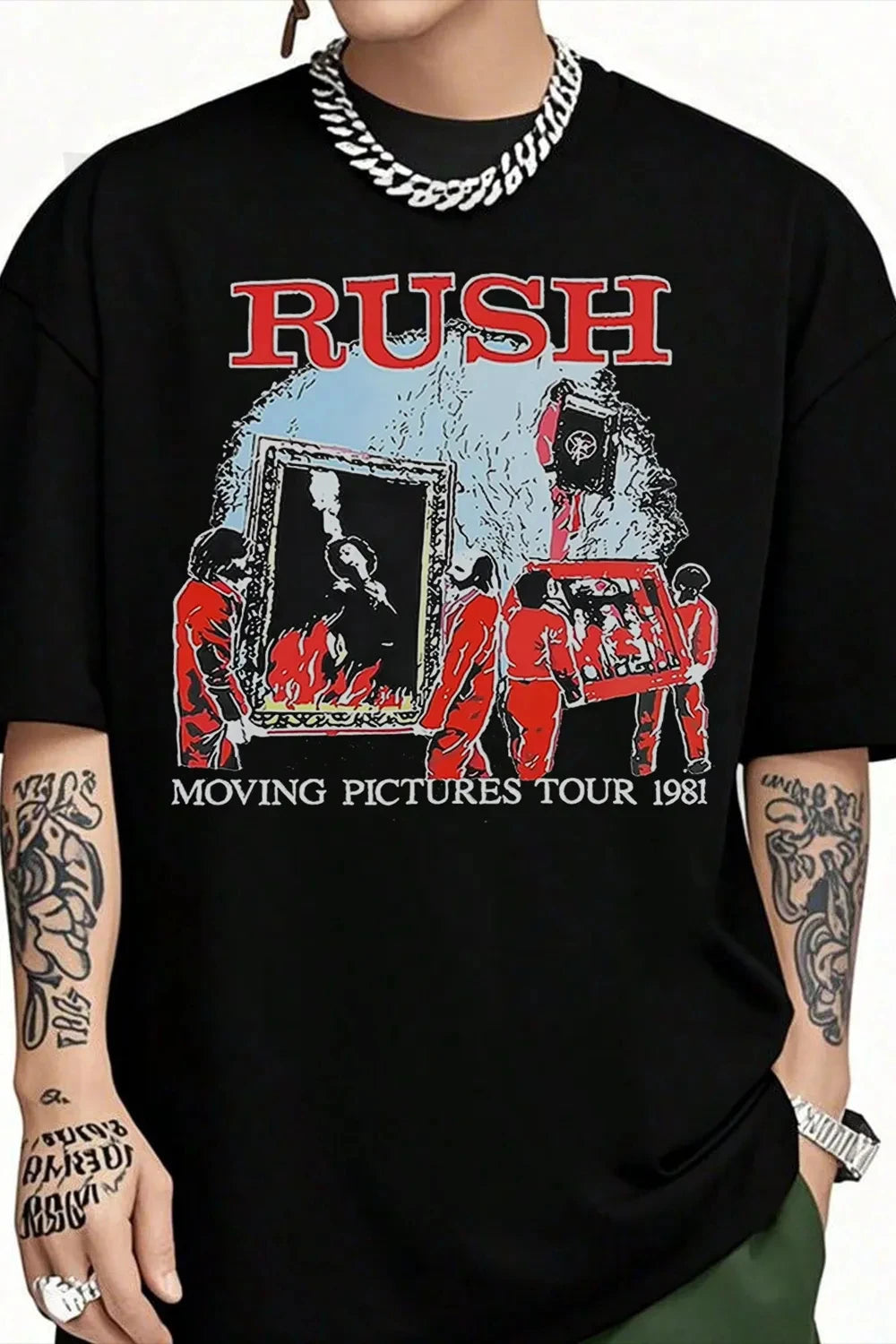 2026 Rush Band TShirt Mens Womens Cotton Tees Summer Casual Short Sleeve Round Neck Clothing Loose Top Trend Unisex Tee