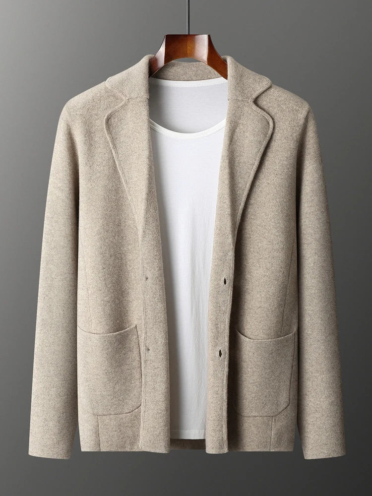 New Autumn and Winter Cashmere Sweater Large Size Men's Thickened Cashmere Knitted Cardigan Casual Jacket Top
