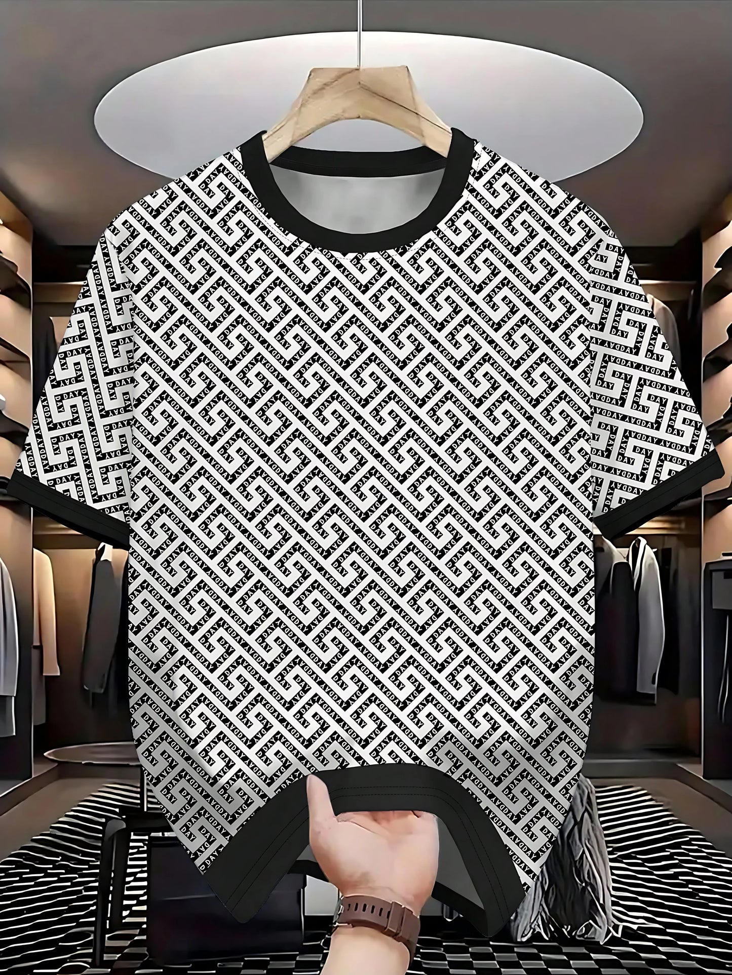 The new men's T-shirt for the summer of 2025 features a casual fashionable soft and breathable 3D pattern print