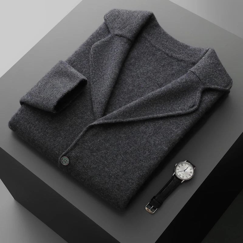 New Autumn and Winter Cashmere Sweater Large Size Men's Thickened Cashmere Knitted Cardigan Casual Jacket Top